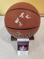 SADDIQ BEY signed Spalding basketball JSA COA HEAT