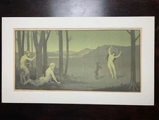 Nymphe Dansant - Paul Emile Berthon (1899) 12x24 French Lithograph