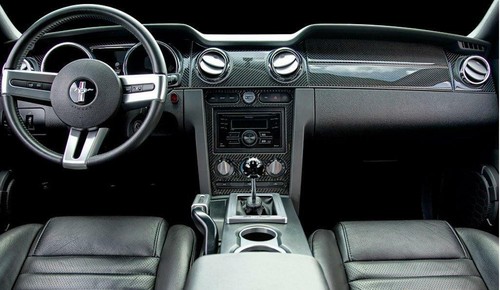 REAL CARBON FIBER INTERIOR DASH TRIM KIT FIT FORD MUSTANG 05 2006 2007 2008 2009 - Picture 3 of 11