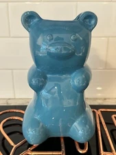 NWT Flora Bunda Blue Gummy Bear Ceramic Vase Pen Pencil Holder Flower Holder FUN