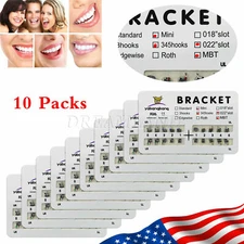 200PCS/10 Packs Dental Orthodontic Bracket Braces Mini Roth MBT 022 3-4-5 Hooks