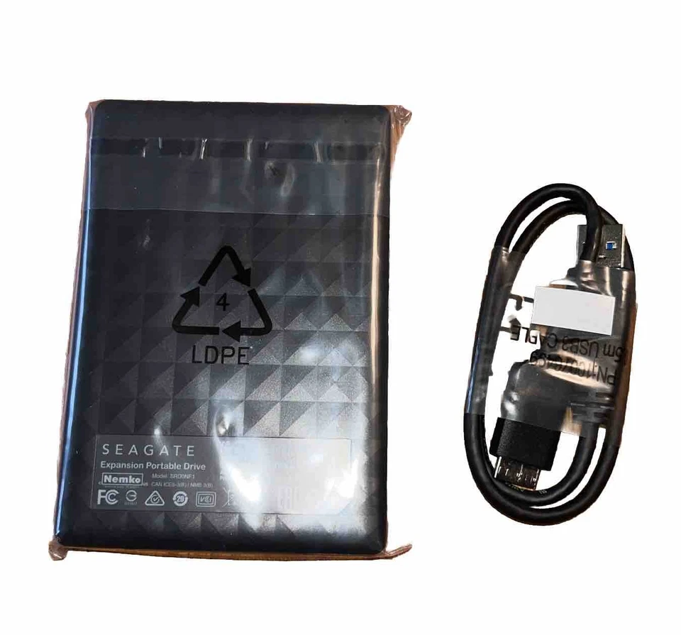 SEAGATE EXPANSION 1TB PORTABLE EXTERNAL HARD DRIVE USB 3.0 ~ SRD0NF1 1TEAP5-500! - Image 4 of 4