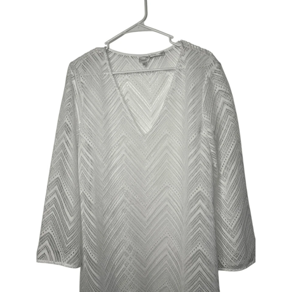 Túnica Milly Cabana Blanca Mykonos Natación Cubrir Vacaciones Talla L Bergdorf Goodman Foto 3 de 4