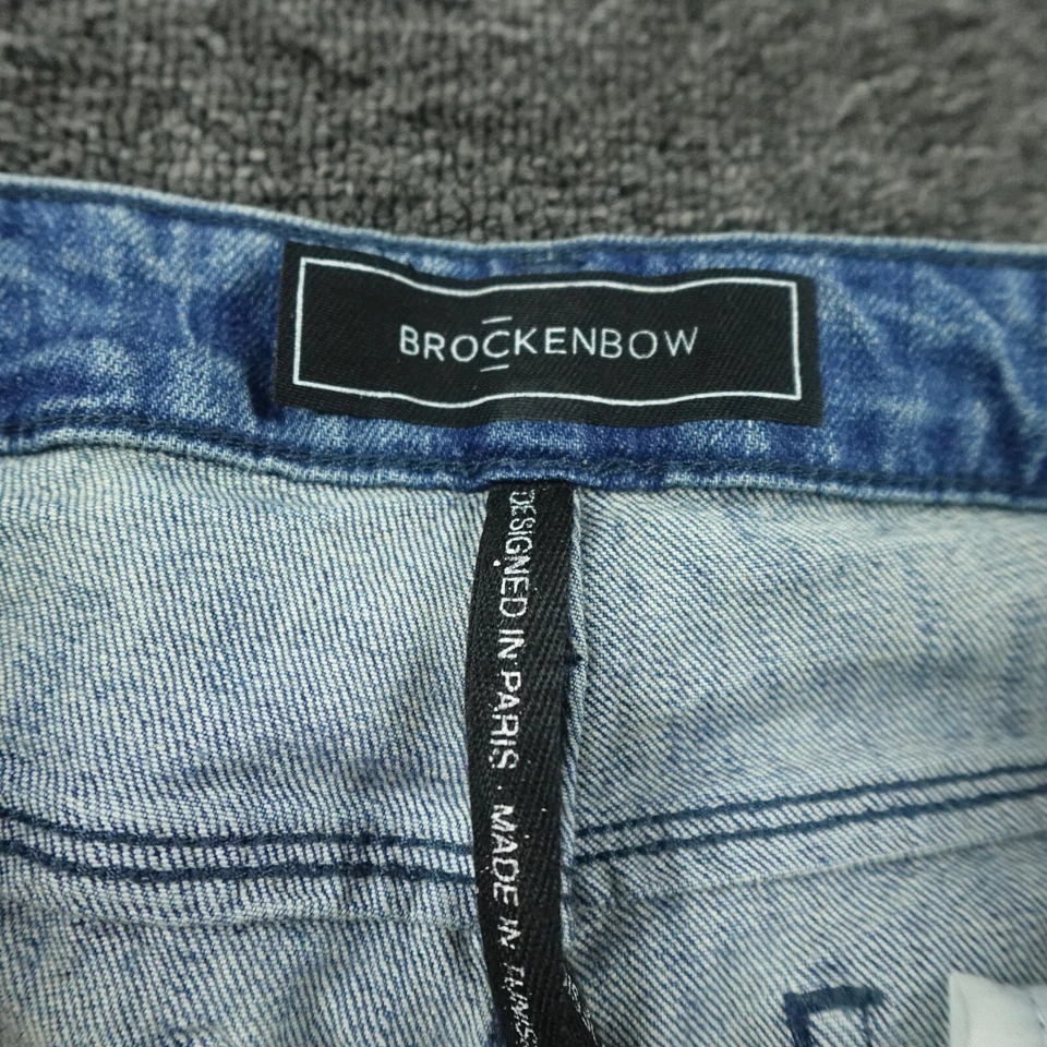 Brockenbow Lily Slim Straight Jeans Womens 27 Blue Floral Embroidered Cropped - Image 3 of 4