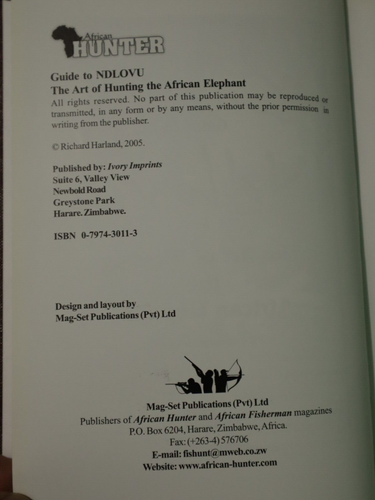 Guide to Ndlovu by Richard Harland Art of Hunting The African Elephant HC DJ 1st - Bild 14 von 24