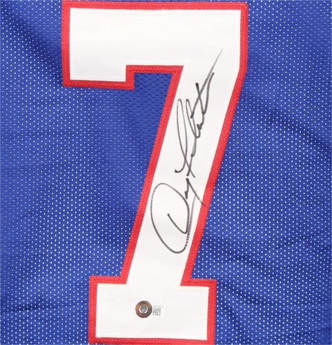 Doug Flutie Autographed/Signed Pro Style Blue XL Jersey Beckett 39313 - Picture 2 of 3