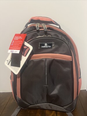 Volkano Orthopedic Backpack With 15.6'' Laptop Compartment, Gray/Pink BRAND NEW