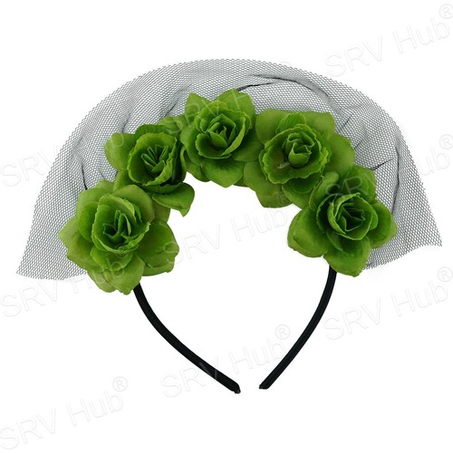 Roses Veil Headband Halloween Girl Fancy Accessories One Size Fits All - Picture 6 of 56