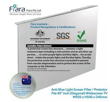 Fit 40 inch OLED/ LCD/ LED TV | Fiara Anti Blue Light Screen Protector / Filter