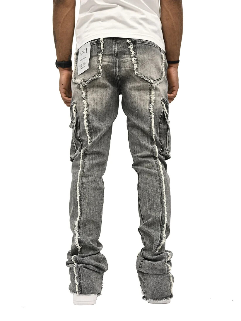 MENS CAVIT DENIM STACKED GRAY RACER JEAN (GRAY WASH) SIZE 40