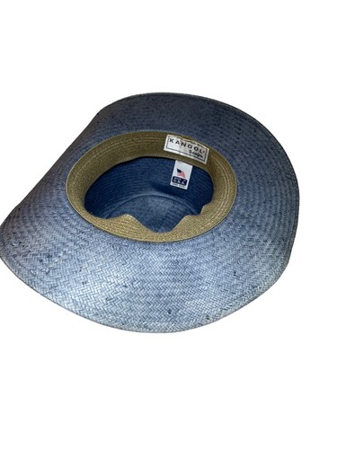 Vintage NOS KANGOL Design Straw Hat Distressed Blue ONE SIZE - Picture 8 of 10