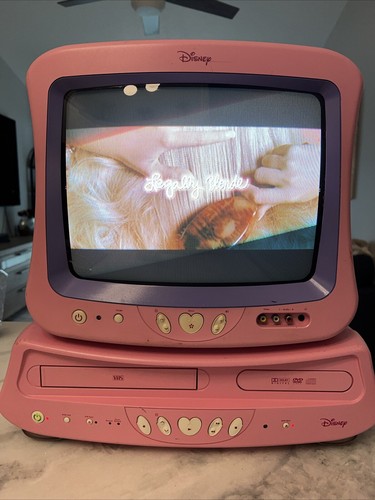 Disney Princess Pink 13" TV DVD/VHS Combo /Model DT1350-P, DVD2100-PA-A Tested - Picture 2 of 23