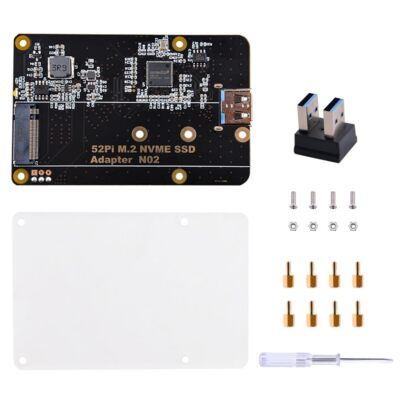 M.2 NVME SSD Storage Expansion Board for Raspberry Pi 4, Only Support M.2 NVM...