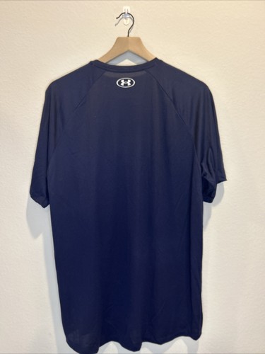 Under Armour Tech Print Fill Short Sleeve Mens Large Blue Camo New 1385980-410 - Picture 2 of 7