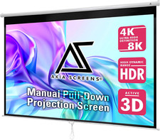 110" Manual Pull Down Projector Screen 16:9 HD 4K for Home Theater Office