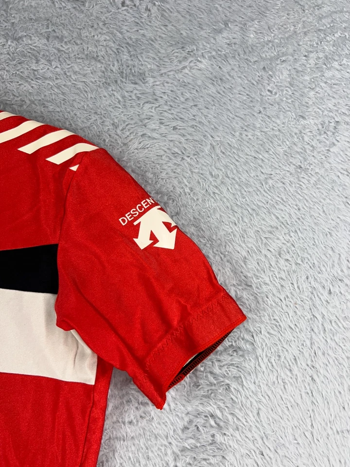 VINTAGE Descente Cycling Jersey Womens Medium Red White Nylon Blend Made Japan - Image 2 of 4