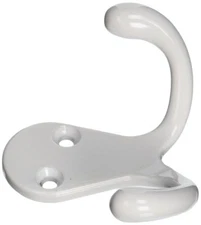 Stanley National Hardware V8007 3" Basic Double Robe Hooks in White