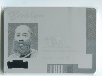 2021-22 Contenders Printing Plate Black James Harden 1/1 Brooklyn Nets
