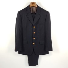 Vintage Versace Classic V2 Anzug Herren Gr. 48 Schwarz Wolle Stretch 90s Suit