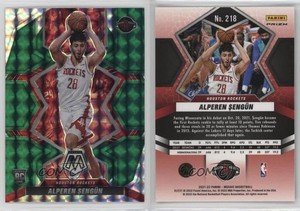 2021-22 Panini Mosaic Rookies Green Mosaic Prizm Alperen Sengun #218 Rookie RC