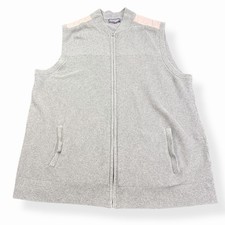 Roundtree  Yorke 3XT Gray Zip Front Sweater Vest Men's Plus Size