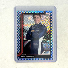2025 Topps Chrome F1 #28 Luke Browning Blue Checker Flag Refractor /150