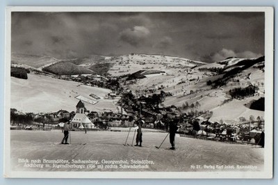 Bublava Czech Rep Postcard Mountains Youth Hostel on the Right c1920s RPPC Photo
