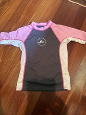 GIRLS YOUTH XCEL HAWAII UV SHIELD SHORT SLEEVE SWIM SHIRT RASH GUARD SZ 14 v3