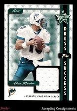 1999 Leaf Rookies & Stars Dress For Success Dan Marino GAME USED JERSEY 179/200