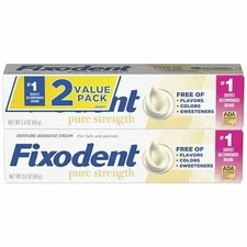 Denture Fixodent Pure - 2.4oz/2pk PACKAGE MAY VARY