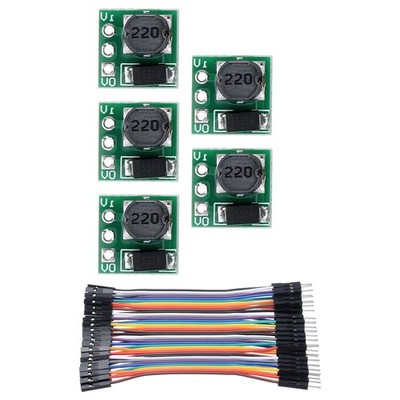 Regulator Adjustable Step Up Module 0.9-5V to 5V with 10cm 40P Lines 5Pcs