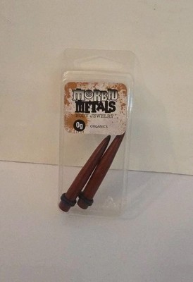 Morbid Metals Organic Wood Ear Tapers 0g Gauges Dark Brown Plugs