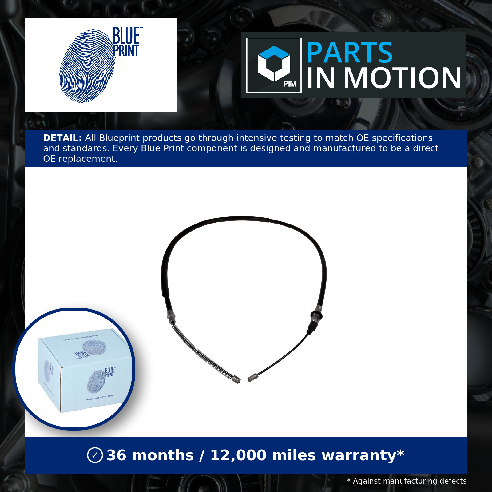 Handbrake Cable fits OPEL MOVANO FD, JD 2.2D Rear Left or Right 2000 on Quality