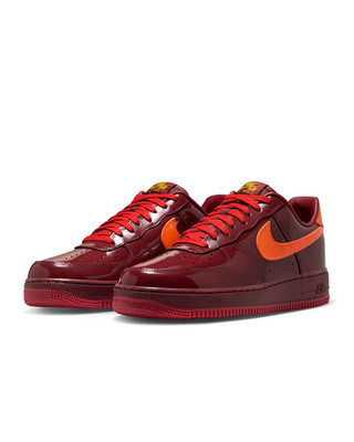 IO4489-601 Nike Air Force 1 Low Patent Leather Dark Team Red Safety (Herren)