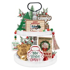 Christmas Vacation Decorations, Funny Holiday Tiered Tray Decor, Xmas Rustic ...