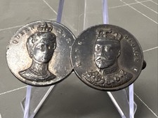 VINTAGE RARE CORONATION BADGE KING GEORGE V QUEEN MARY 1911 WW1 ROYAL FAMILY