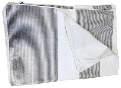 2PC SOUTHERN TIDE BREAKWATER PILLOW SHAMS STANDARD White Gray Stripe Cotton NWOP