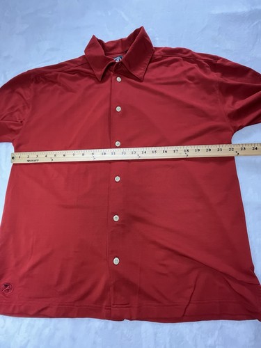 Camisa Ahead Authentics Para Hombres Rojo Botón Frontal Manistee National Golf & Resort - Imagen 5 de 11