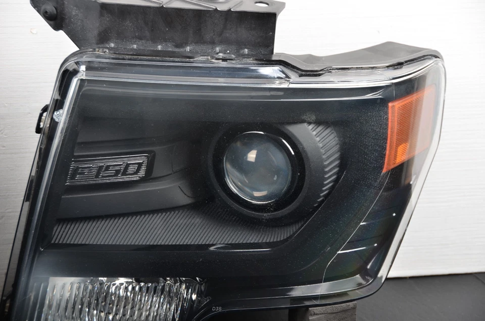 2011-2014 Ford F150 F-150 Left Right Xenon HID BLACK Headlight Set Pair OEM - Image 3 of 4
