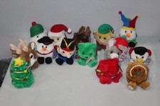 Vintage Puffkins Plush Lot of 14 New Holiday Tree Snowman Santa Reinde