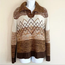 VINTAGE Wide Collar Toggle Quarter Button Sweater Genderless Size XL