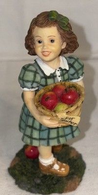DEMDACO Expressions Of Love Figurine ''For Teacher'' Girl w/ Apples 4'' Tall VTG