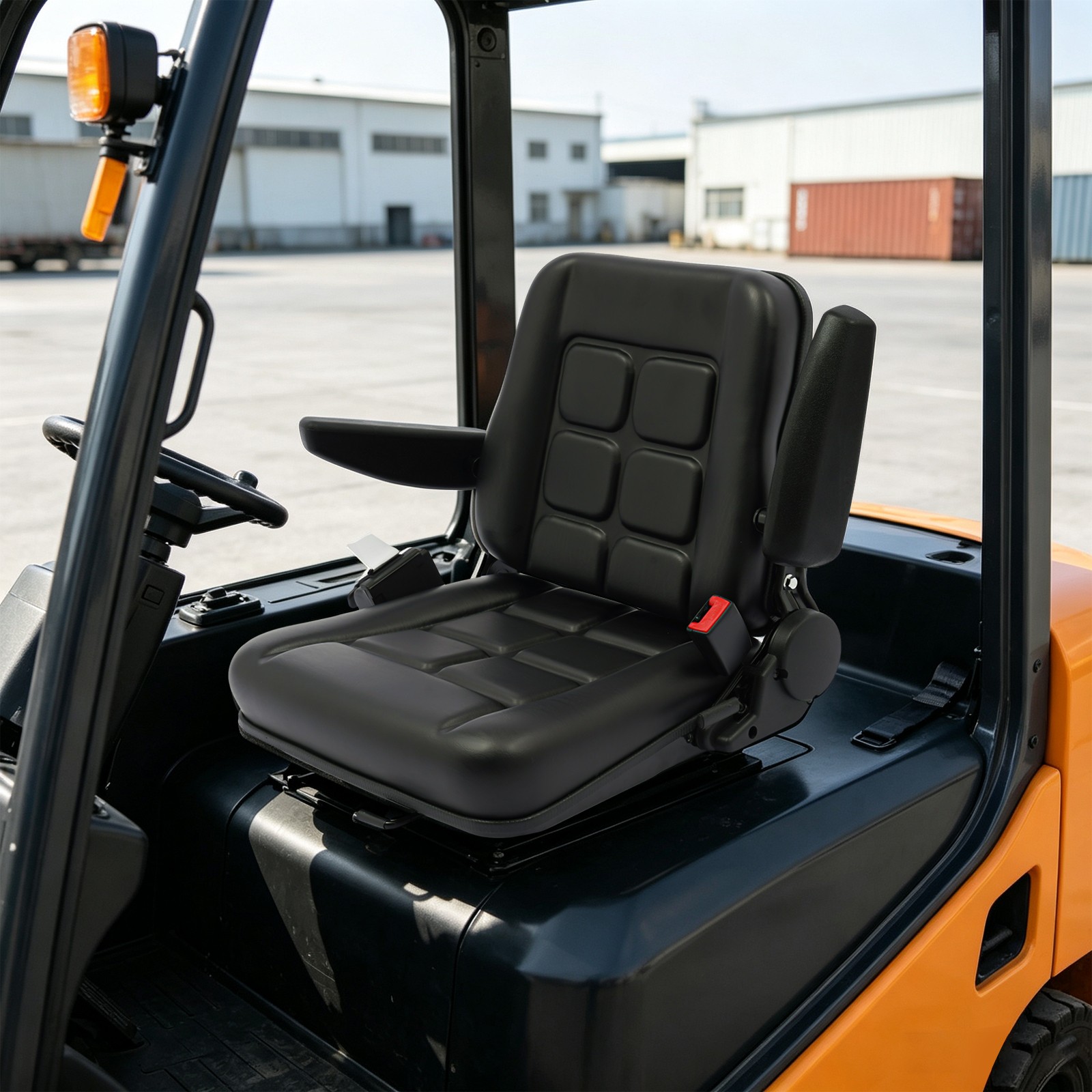 Forklift Seat With Armrests Lawn Mower Seat With Adjustable Backrest Angle