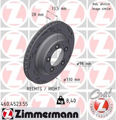 1x ZIMMERMANN Bremsscheibe BLACK Z 460.4523.55 für PORSCHE CAYENNE 9YB 9YA AWD