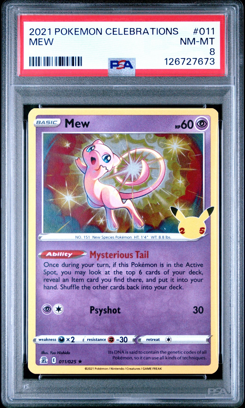 2021 POKEMON CELEBRATIONS #011 MEW PSA 8