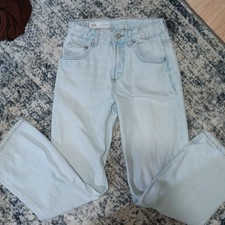 ZARA Girls Straight Leg Light Wash Denim Jean...