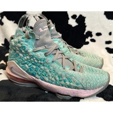 Nike LeBron 17 GS 'South Beach' Teal Pink Basketball Shoes BQ5594-444 Kids 6.5Y