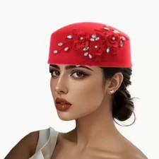 Elegant Women Beret Cap Flower Headwear Muslim Head Wrap Bonnet Hat Lace Islamic