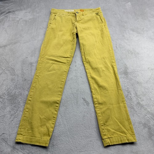 Pilcro and the Letterpress Hyphen Chino Women 25 Yellow Stretch Slim Boho Pants