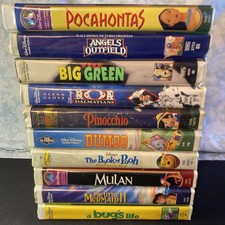 Disney Clamshell Vhs Assorted Lot Of 10 Kid/Family Movies
